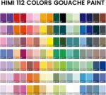 HIMI Gouache Paint Set, 112 Colors x 12g Twin Jelly Cup Design in Carrying Case, Non-Toxic Paint for Canvas and Paper, Perfect for Artists, Student, Opaque Painting (Black) - Image 3