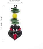 Maa Kali Nazar Battu Black Mask with Nimbu Mirchi Standard Plastic Wall Hanging Decorative Showpiece & Protect Your Home/Shop - Image 3