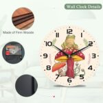 Wall Clocks,Frog 10 Inch Wall Clock,Mushroom Small Battery Operated Wall Clocks Decorative for Kitchen/Living Room/Bedroom/Bathroom/Dining Room - Image 4