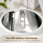 Hazel Quinn Retro Electric Kettle - 1.7 Liters / 57.5 Ounces Tea Kettle with Thermometer, All Stainless Steel, 1200 Watts Fast Boiling, BPA-free, Cordless, Automatic Shut Off - Pearl White - Image 4