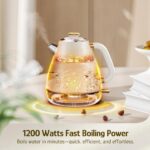 Hazel Quinn Retro Electric Kettle - 1.7 Liters / 57.5 Ounces Tea Kettle with Thermometer, All Stainless Steel, 1200 Watts Fast Boiling, BPA-free, Cordless, Automatic Shut Off - Pearl White - Image 6