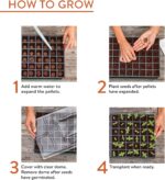 Burpee Greenhouse Indoor Starting Herbs, Flowers and Vegetables | Includes Dome, Watering, Seed Starter Tray, Coir Pellets | 10" W x 20" L x 5" H, One Size, 1 Kit (72 Cells) - Image 4