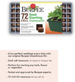 Burpee Greenhouse Indoor Starting Herbs, Flowers and Vegetables | Includes Dome, Watering, Seed Starter Tray, Coir Pellets | 10" W x 20" L x 5" H, One Size, 1 Kit (72 Cells) - Image 5
