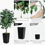 Artificial Ficus Tree 5FT - Faux Indoor Tree with White Tall Planter - Fake Ficus Floor Plant Potted - Artificial Silk Tree for Home Office Living Room Decor Indoor - Image 6
