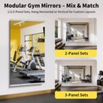Home Gym Mirror - 55x30 Inch, 2PCS Frameless Tempered Glass Full Body Mirror for Wall Mount - Ideal for Yoga, Workout, Bedroom, Dance Studio (Silver) - Image 4