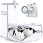 2 PCS Shoe Washing Machine Bag, Reusable L-shaped Zipper Laundry Shoe Bag for Washing Machine with Insoles Mesh Pocket for Washer and Dryer, Shoe Cleaning Bags for Sneaker Tennis Shoes - Image 2