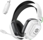 2.4GHz Wireless Gaming Headset for PS5/4, PC, Low-Latency Bluetooth Gaming Headphones with Stereo Sound, Noise Canceling Mic, Phantom White - Image 2