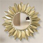 24" Gold Sunburst Decorative Wall Mirror – Handmade Flower Design, Luxury Round Accent Mirror Boho Wall Decor for Bedroom,Entryway, Dining Room & Kitchen - Image 2