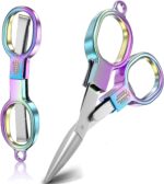 2PCS Folding Scissors, Stainless Steel Safety Portable Mini Travel Small Scissors, Foldable Pocket Badge Scissor, Suitable for Travel, Home, Office, Craft, Sewing, Nurse Accessories - Image 2