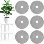 6/12 Pcs 11.8" Plant Protector from Cats Indoor with 6 Pcs Metal Stakes, Cuttable Pot Cover from Animals - Image 2