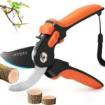 8" Pruning Shears for Gardening, Professional Japanese SK5 Steel Garden Scissors with Teflon Coating, Adjustable 25mm Cutting Range, Safety Lock, Ideal for Branches, Flowers & Bonsai - Image 2