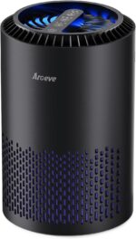 AROEVE Air Purifiers for Bedroom Home, Air Purifier For Smoke Pollen Dander Hair Smell Air Cleaner with Sleep Mode Speed Control For Bedroom Office, MK01- Black(Available for California) - Image 2