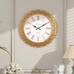 Abdurey 12 Inch Gold Sunflower Decorative Wall Clock, Boho Decor Wall Clocks for Living Room,Kitchen,Farmhouse,Bedroom,Bathroom - Image 2