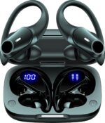 Active Noise Cancelling Earbuds Wireless Bluetooth Headphones 80H Playtime LED Power Display Charging Case Over Ear Hooks Ear Buds with Hi-Res Sound & Clear Calls for Sports Running Gym Workout Black - Image 2