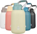 BJPKPK Half Gallon Insulated Water Bottles, 64oz Water Jug with Metal Handle & BPA Free Spout Lid, Dishwasher Safe Flasks, Large Stainless Steel Gym Sport Jugs, Chartreuse - Image 2