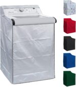 BlueStars Washing Machine Cover For Top-load - Premium Outdoor Protection For Most Washer Dryer Cover - W29”x D28”x H43” (Silver) - Image 2