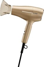 Conair 1875W Worldwide Travel Hair Dryer – Dual Voltage, Folding Handle, Ionic Technology – Champagne Compact Travel Blow Dryer for International Use - Image 2