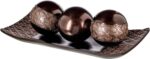 Creative Scents Dublin Brown Decorative Tray & Orb Set - 4-Piece Centerpiece for Living Room, Dining Room & Entry Table Decor - Image 2