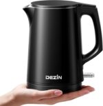 Dezin 0.8L Electric Kettle, Small Electric Kettle with Double Wall Construction, 304 Stainless Steel Electric Tea Kettle for Business Trip, Portable Travel Kettle with Auto Shut-Off - Image 2