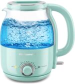 Elite Gourmet 1.2L Electric Glass Kettle, 1200W Fast Boil, Adjustable Temperature Control & Keep Warm, BPA-Free Borosilicate Glass, Auto Shut-Off & Boil-Dry Protection, 360° Cordless Base, Mint - Image 2