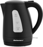 Elite Gourmet EKT8690 1.7L Electric Tea Kettle 1500W Hot Water Heater Boiler BPA-Free, Fast Boil, Water Level Window and Auto Shut-Off, Black - Image 2