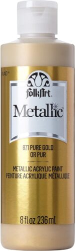 FolkArt Acrylic Paint in Assorted Colors (8 oz), , Pure Gold - Image 2