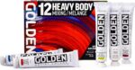 GOLDEN Heavy Body Acrylics, Mixing Set, 12 Color, Professional Acrylic Paint - Image 2