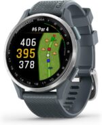 Garmin Approach® S44, Essential Golf GPS Smartwatch, AMOLED Display, On-Course Features, Silver Aluminum Bezel with Twilight Silicone Band - Image 2