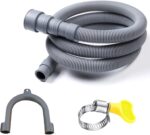 HLMOptimo 6 Feet Universal Washing Machine Drain Hose Flexible Dishwasher Drain Hose Extension Kits Corrugated Washer w/ 2 Clamps 1 adapter 1 U-Bend Holder - Image 2