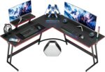 Homall L Shaped Gaming Desk Computer Corner Desk PC Gaming Desk Table with Large Monitor Riser Stand for Home Office Sturdy Writing Workstation (Black, 51 Inch) - Image 2
