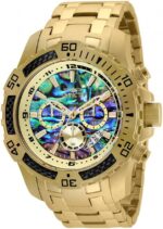 Invicta Men's Pro Diver Scuba Quartz Chronograph Carbon Fiber Bezel Abalone Dial Bracelet Watch, 50mm - Image 2
