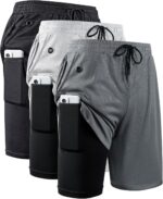 JWJ Men's 2 in 1 Workout Running Shorts 7 Inch Lightweight Athletic Gym Shorts with Compression Liner - Image 2