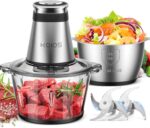 KOIOS Food Processor, 500W Electric Food Chopper with 2 Bowls (8 Cup+8 Cup) & 2 Bi-Level Blades&, Small Electric Grinder Meat Processor for Nuts, Meat, Onion, Garlic, Baby Food, Black - Image 2