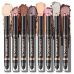 LANGMANNI 8Colors Dual-Ended Cream Eyeshadow Stick Set – Silky Smooth, Waterproof & Transfer-Proof, Built-in Blender Brush, All-Day Matte & Shimmer Wear Eye Makeup(#A) - Image 2