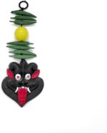 Maa Kali Nazar Battu Black Mask with Nimbu Mirchi Standard Plastic Wall Hanging Decorative Showpiece & Protect Your Home/Shop - Image 2