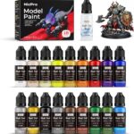 Nicpro 18 Colors Model Paint Set, 20ml Ready to Use Modeling Acrylic Paints, Brush & Airbrush Compatible, Miniature Paint Set for Beginners & Artists on Models, Figures, Crafts, Canvas, with 1 Thinner - Image 2