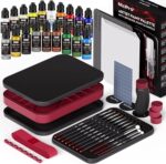 Nicpro All-In-One Miniature Painting Kit, Including 18 Colors Model Paint, Wet Palette, 11PCS Detail Paint Brushes Drybrush, Magnetic Painting Handle, 2PCS Sponges, 50PCS Pallet Paper and Brush Holder - Image 2