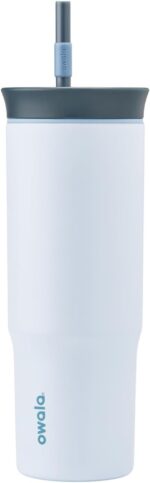 Owala Stainless Steel Triple Layer Insulated Travel Tumbler with Spill Resistant Lid and Straw, BPA Free, 24 oz, Grey/Blue (The Great Blue) - Image 2