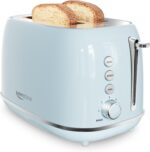 Retro 2 Slice Stainless Steel Toaster with 6 Bread Shade Settings, Bagel, Cancel, Defrost Function, Extra Wide Slot, Removable Crumb Tray, Blue - Image 2