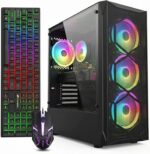STGAubron Gaming PC Desktop, Intel Core i7 up to 3.9G, Radeon RX 580 8G, 16GB RAM, 512GB SSD, WiFi 6, BT 5.0, RGB Fan x 4, Windows 11 Home - Image 2