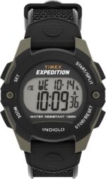 Timex Men's Expedition 41mm Watch - Black Strap Digital Dial Green Case - Image 2