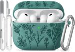 for Airpods Pro 3 Case, Flower Engraved Cases for Apple AirPods Pro 3rd Generation 2025, Soft Silicone Cover for Women Girly with Cleaning Kit & Keychain, Anti-Scratch, Shockproof - Image 2